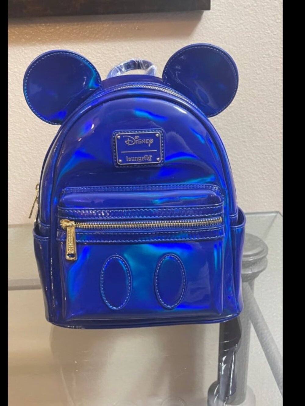 NWT LOUNGEFLY Mickey Mouse oil slick blue